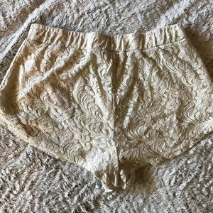 Cream Lace Shorts
